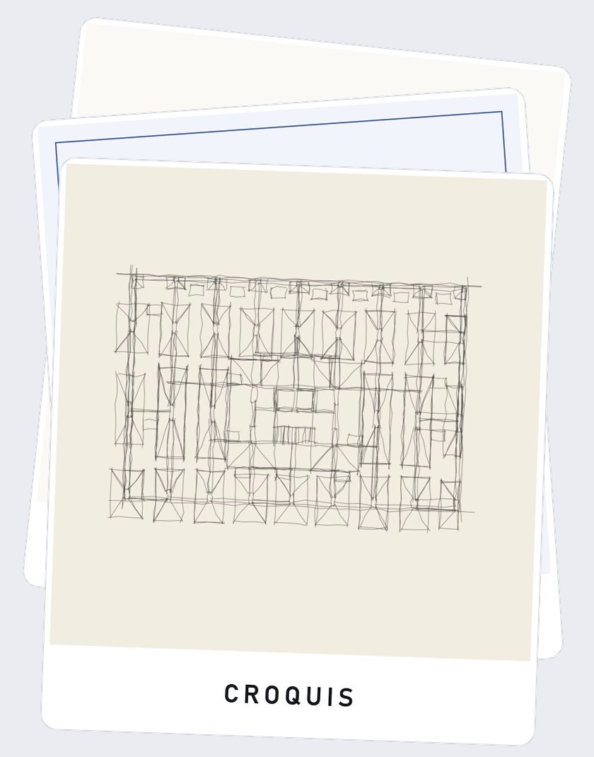 Croquis a mano alzada de una planta de estructura